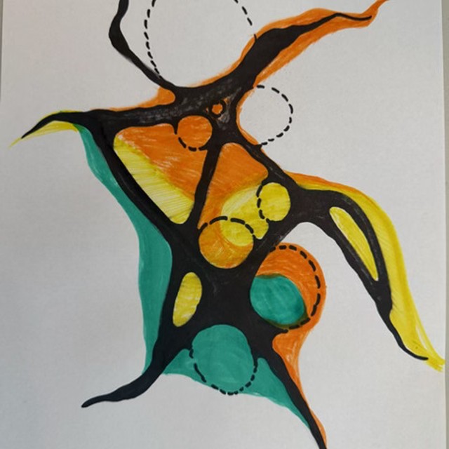 The finished piece transformed with color and harmony