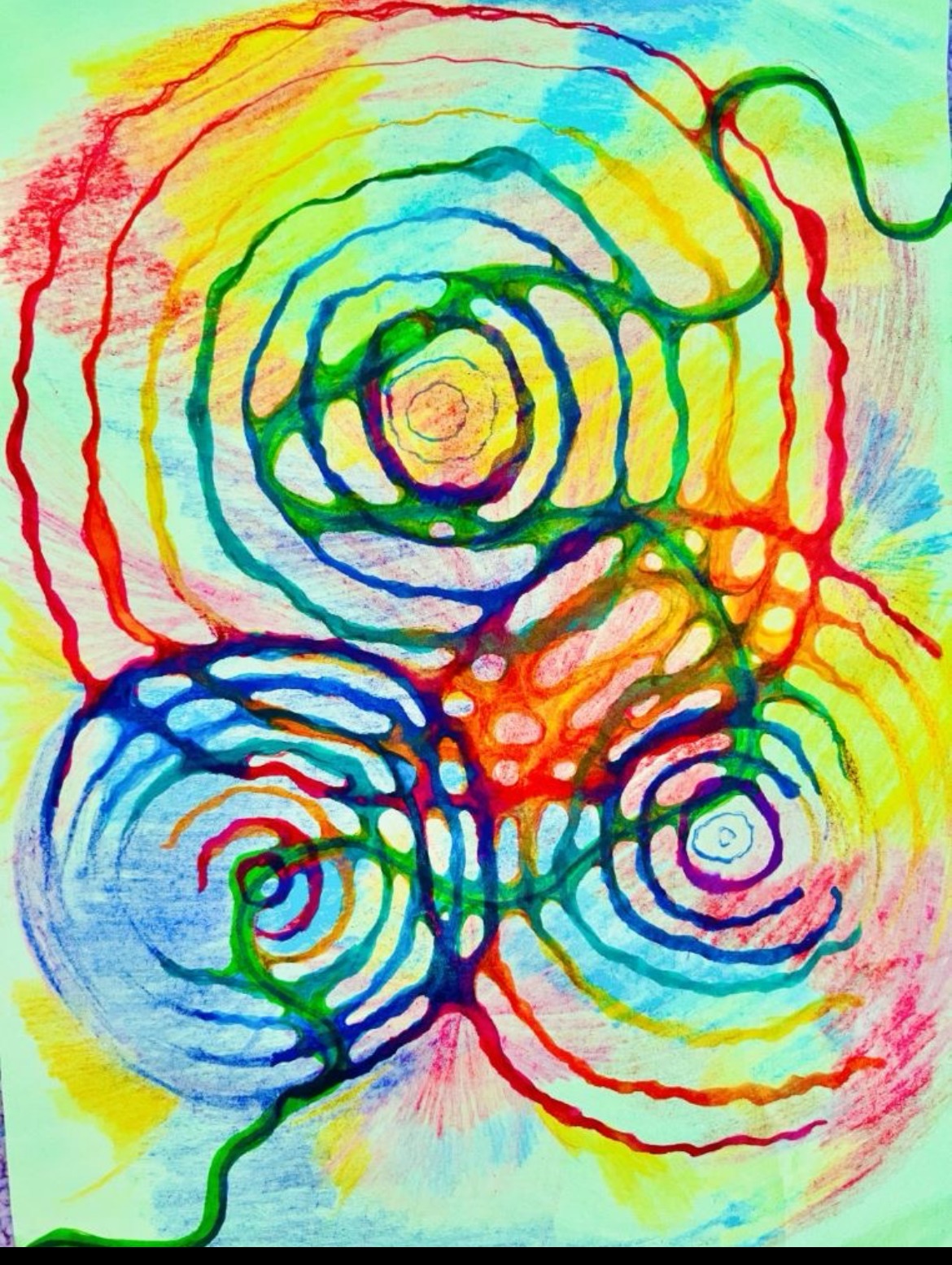 NeuroGraphica artwork by Tanya Onishchenko — a vibrant triple spiral