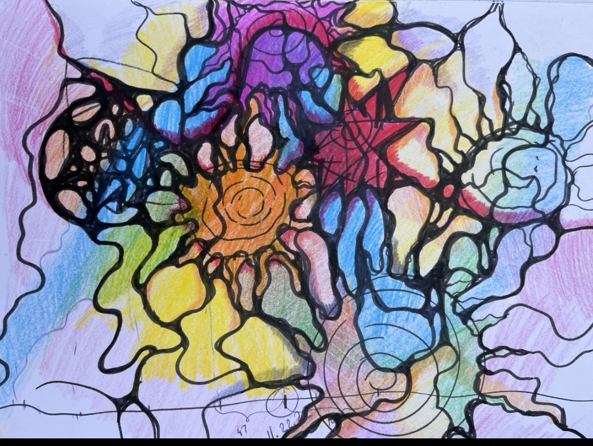 NeuroGraphica artwork by Tanya Onishchenko — a radiant sun in bold line